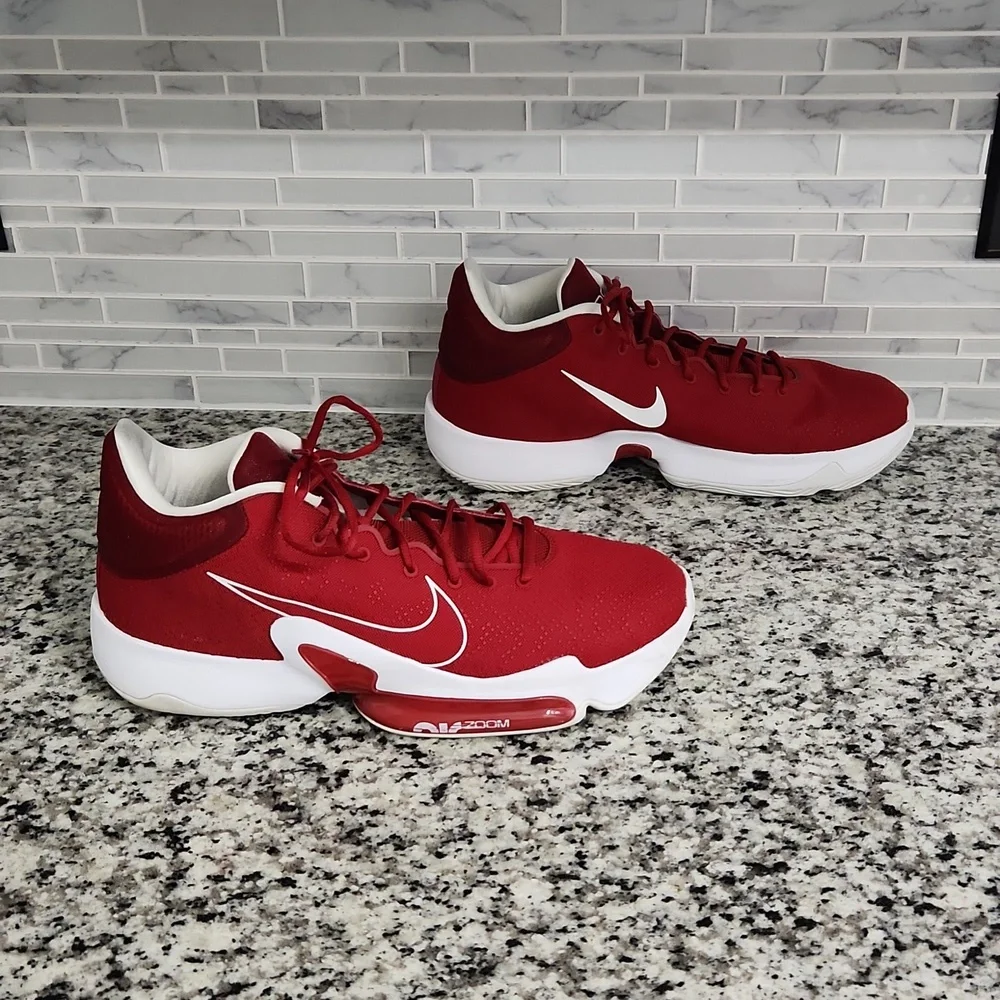 Red & White Nike Air Zoom Rize 2 TB Basketball Shoes sz 17 - CZ5023-602 sneakers - Picture 3 of 7